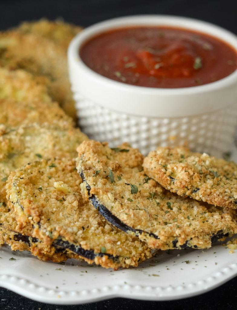 gluten-free air fried eggplant