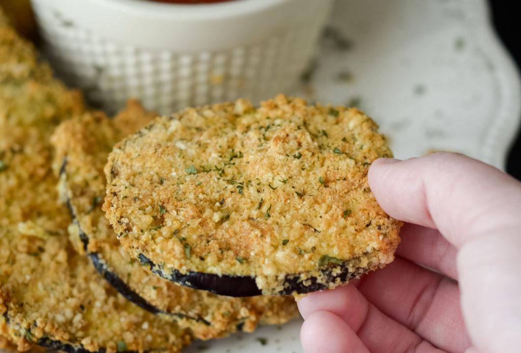 gluten-free air fried eggplant