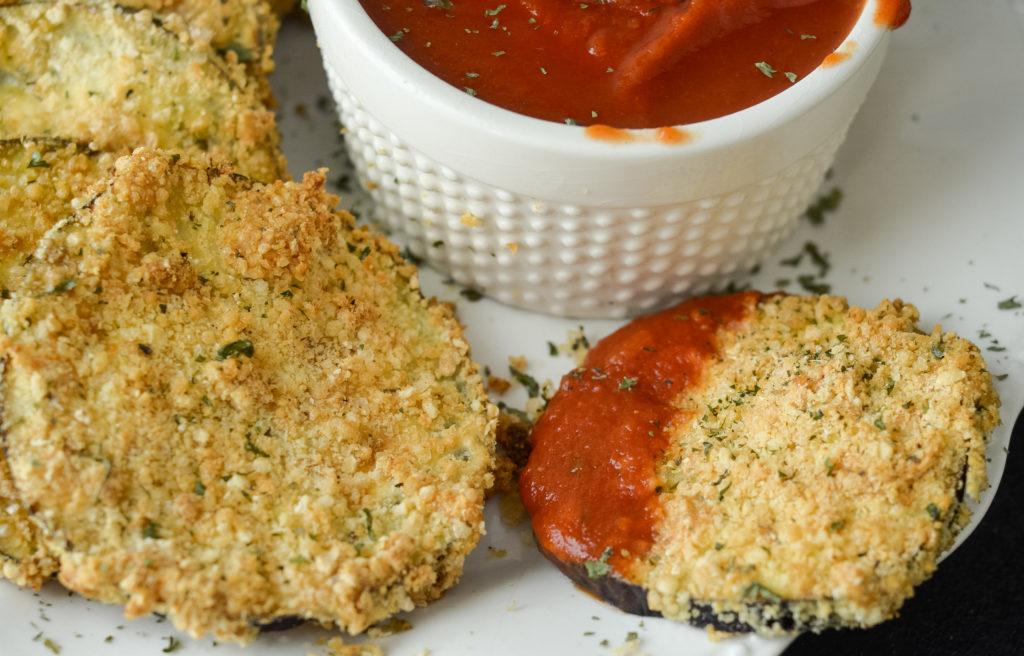 gluten-free air fried eggplant