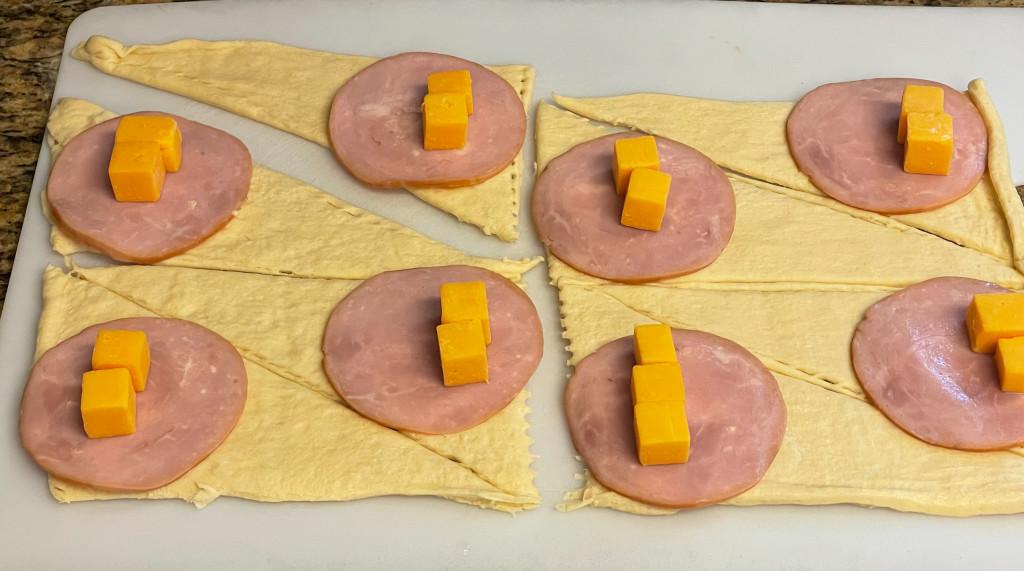 air fryer ham and cheese crescent rolls