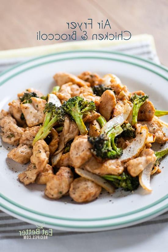 Air Fryer'da Kızartılmış Tavuk Brokoli @EatBetterRecipes Tabakta Air Fryer Tavuk Brokoli Wok